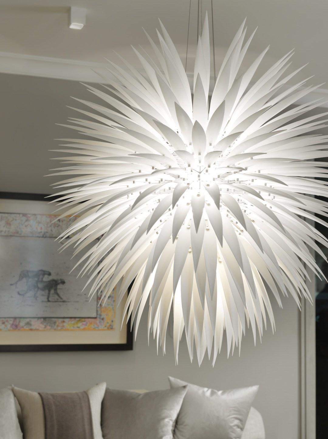 Organic Modern Jeremy Cole White Flax Pendant Light For Sale