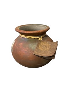 Jeremy Diller Raku Studio Art Pottery Small Vase Running Horse