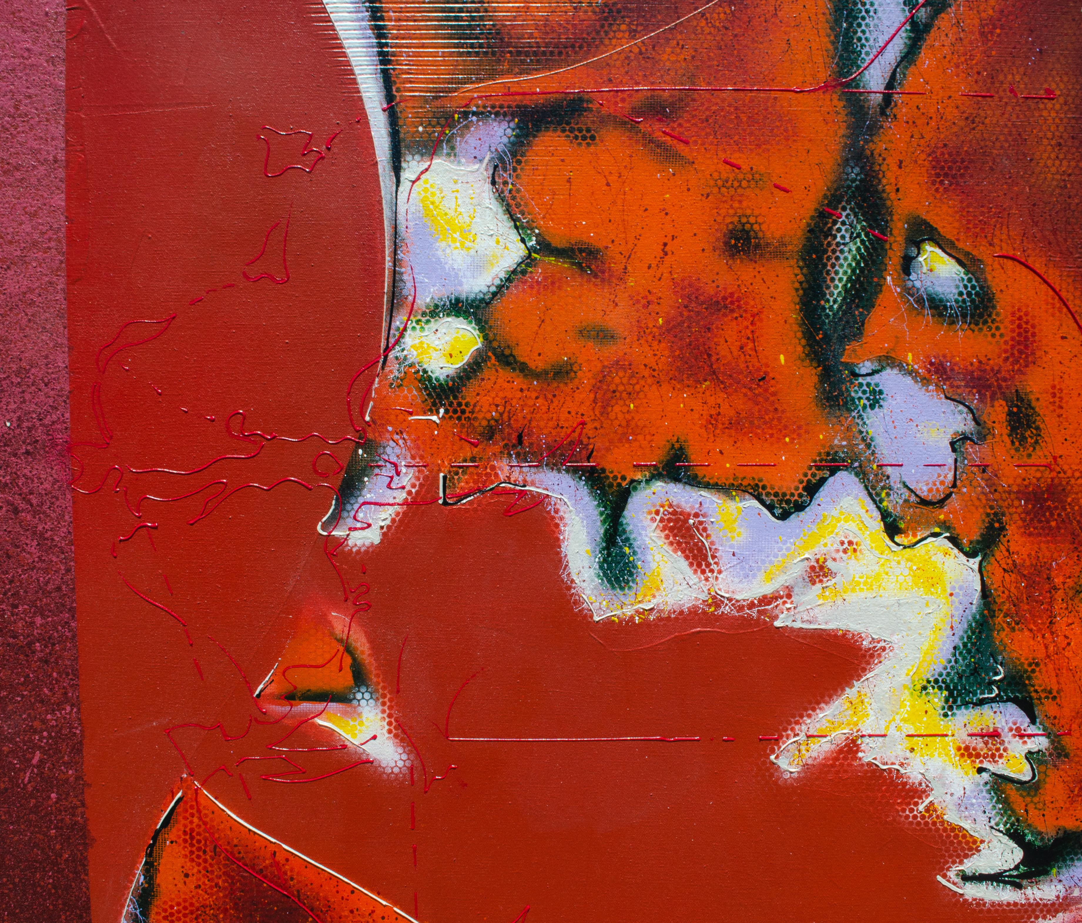 Abstraction rouge vibrante de Jeremy Gardiner en vente 1