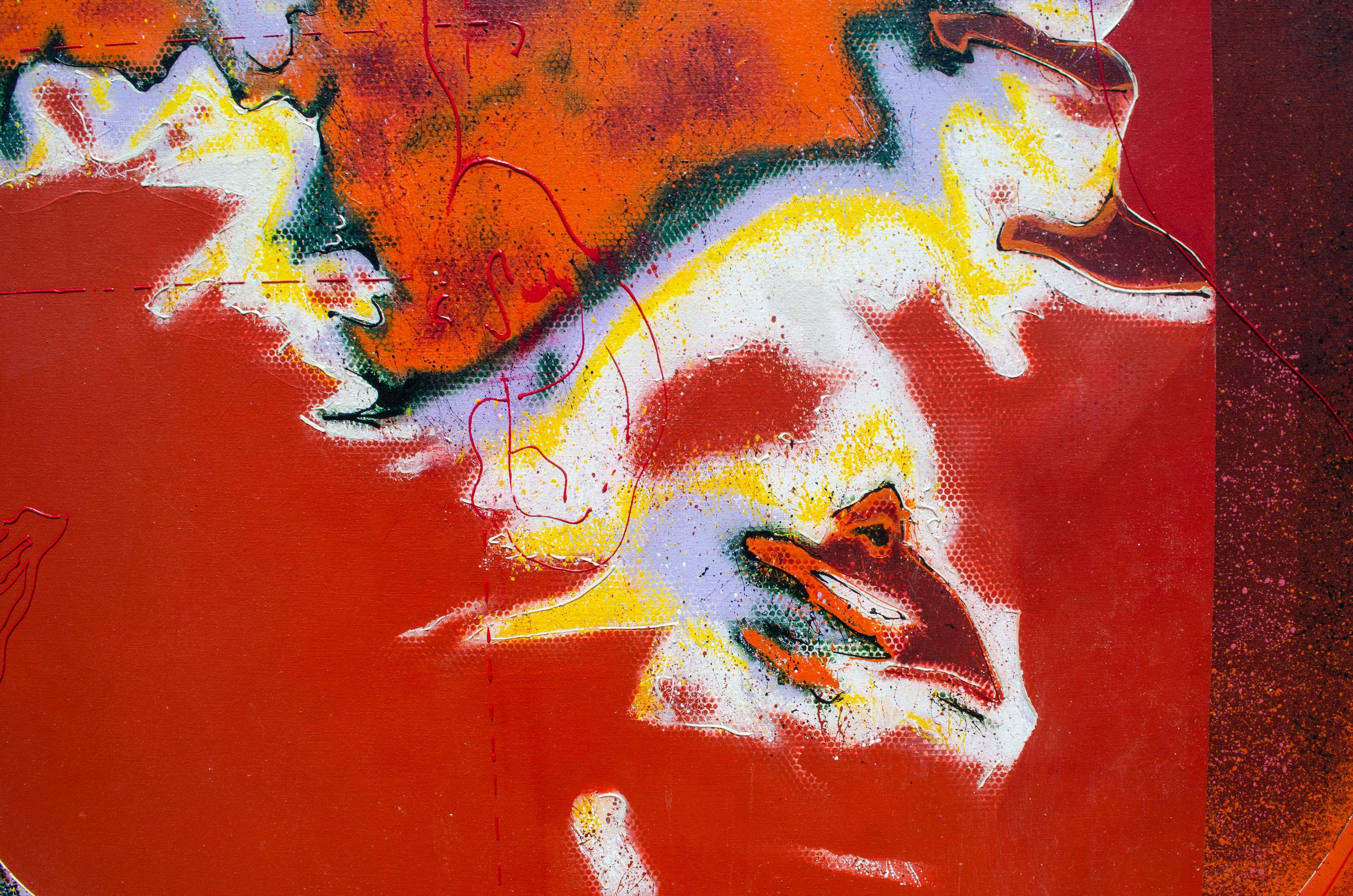 Abstraction rouge vibrante de Jeremy Gardiner en vente 2