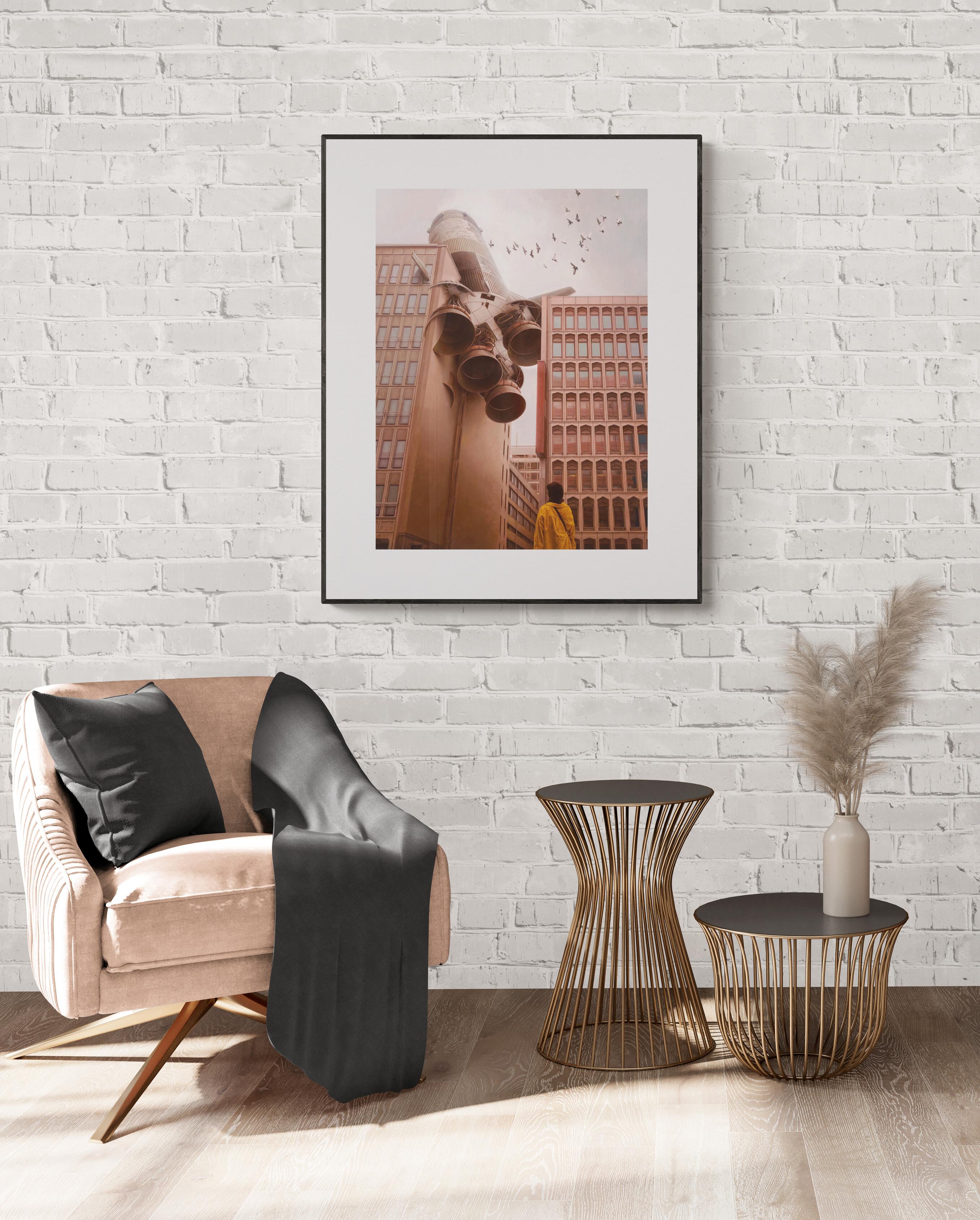 JEREMY GEDDES – EDIFICE, Limited Surrealism Rocket, australischer Künstler Modern (Surrealismus), Print, von Jeremy Geddes