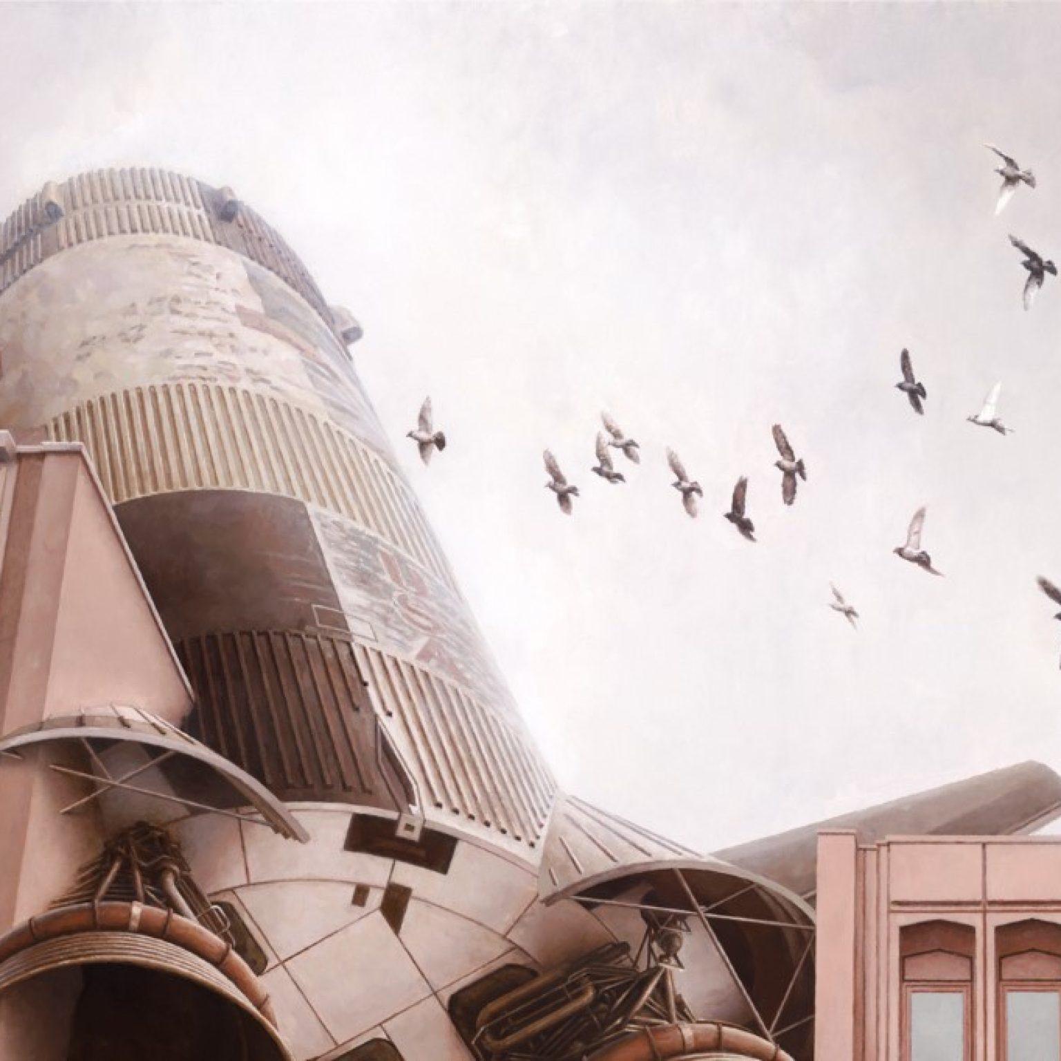 JEREMY GEDDES - EDIFICE, Limited Surrealism Rocket Australian Artist Modern For Sale 2