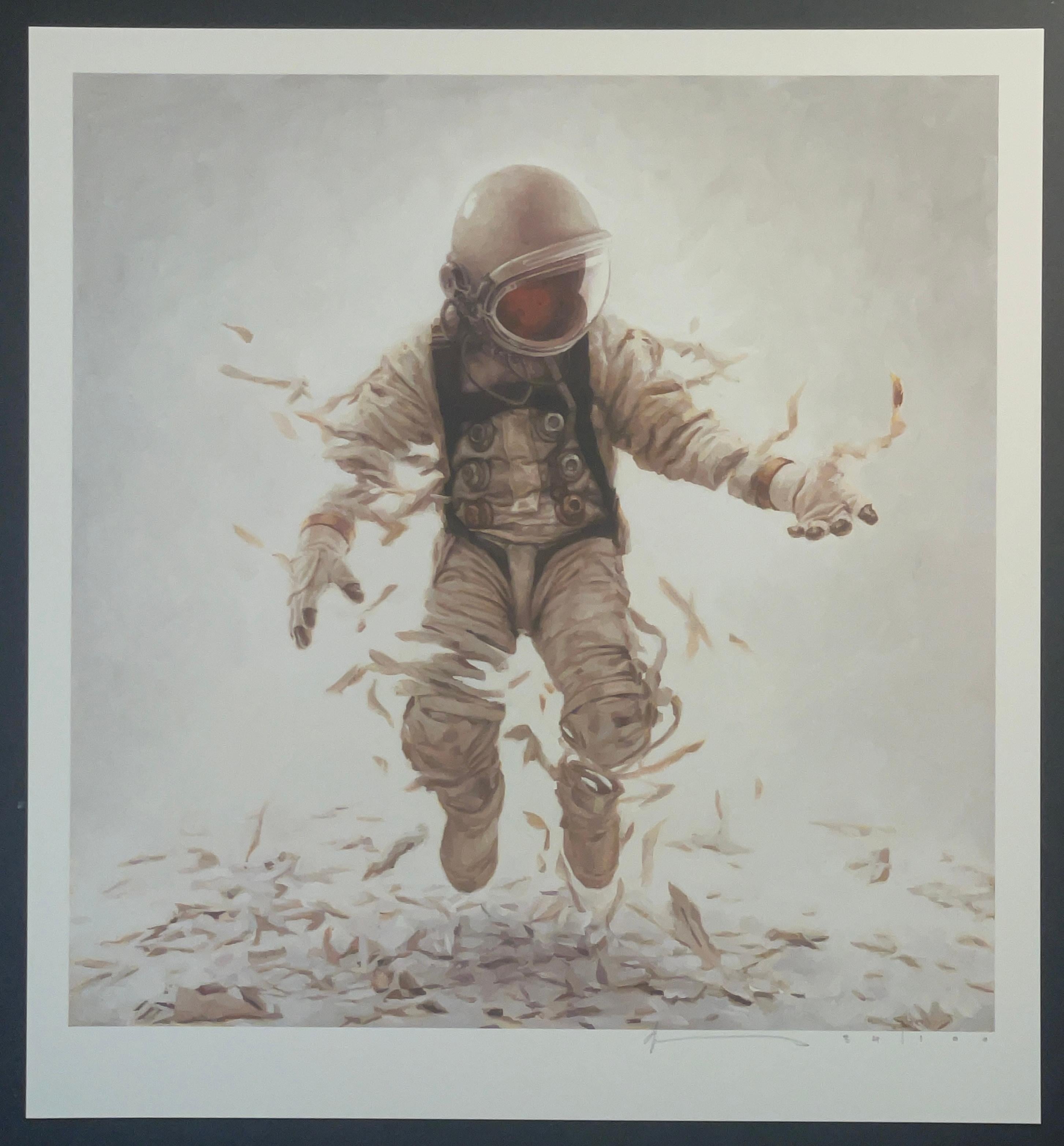 Jeremy Geddes Follow Cosmonaut Fine Art Print Contemporary Street Art Astronaut For Sale 5