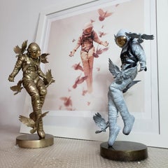 Kosmonaut Bronze Skulptur Weltraum Astronaut