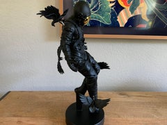 Scultura Cosmonauta in resina nera A Space Astronaut