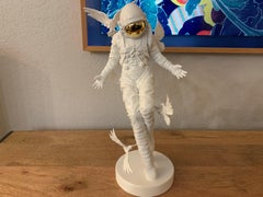 Sculpture Cosmonaute en résine blanche - Astronaute de l'espace