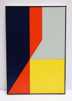 Untitled, oil painting with geometric colorful shapes