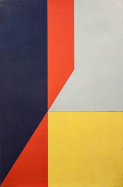 Untitled, oil painting with geometric colorful shapes