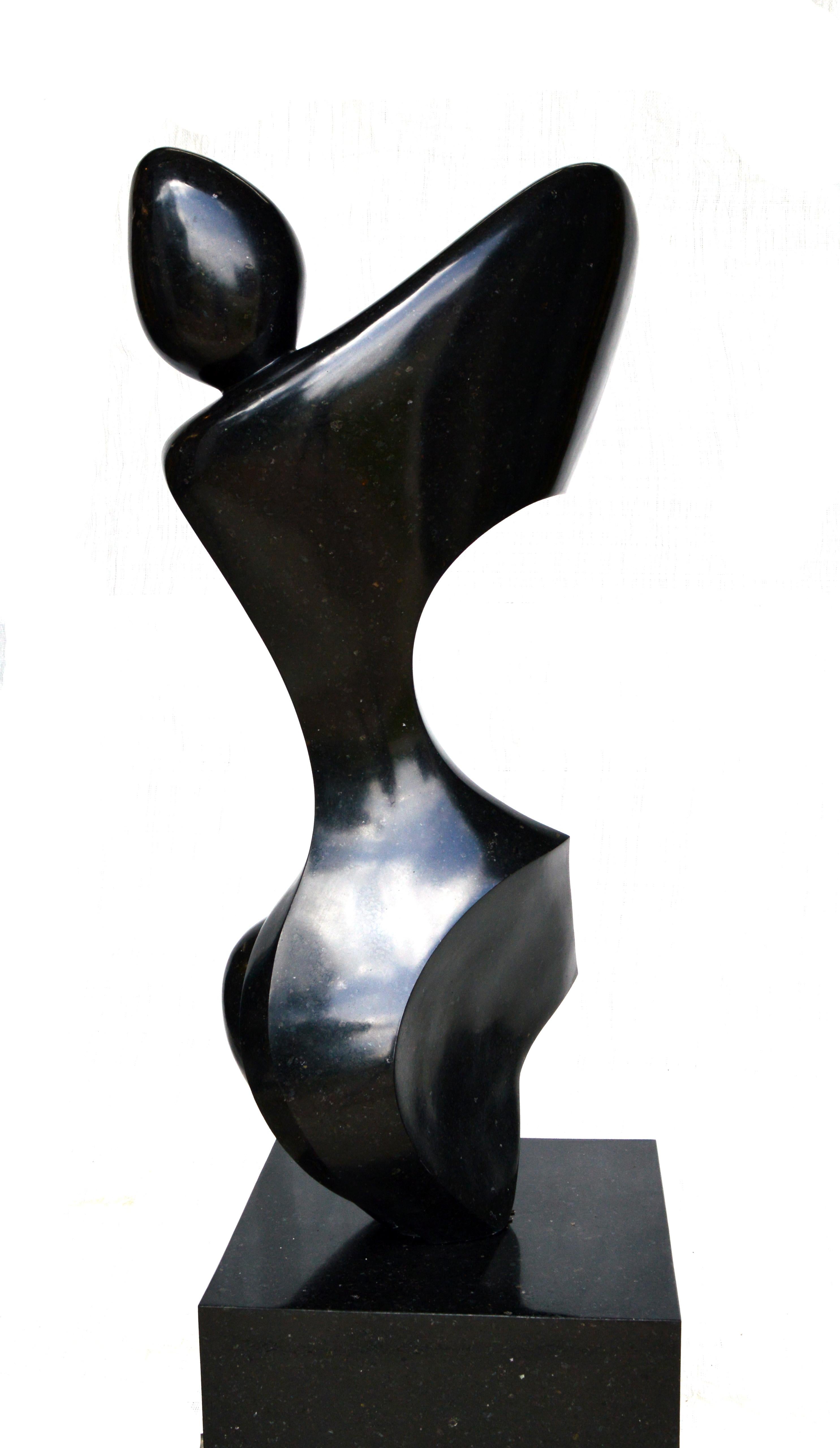 Anatomical 3/50 - smooth, black, granite, indoor/outdoor, figurative sculpture - Sculpture by Jeremy Guy