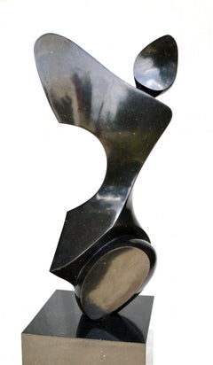 Anatomical 3/50 - smooth, black, granite, indoor/outdoor, figurative sculpture