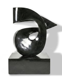 Aura - Scultura astratta in granito nero, Contemporanea, Firmata