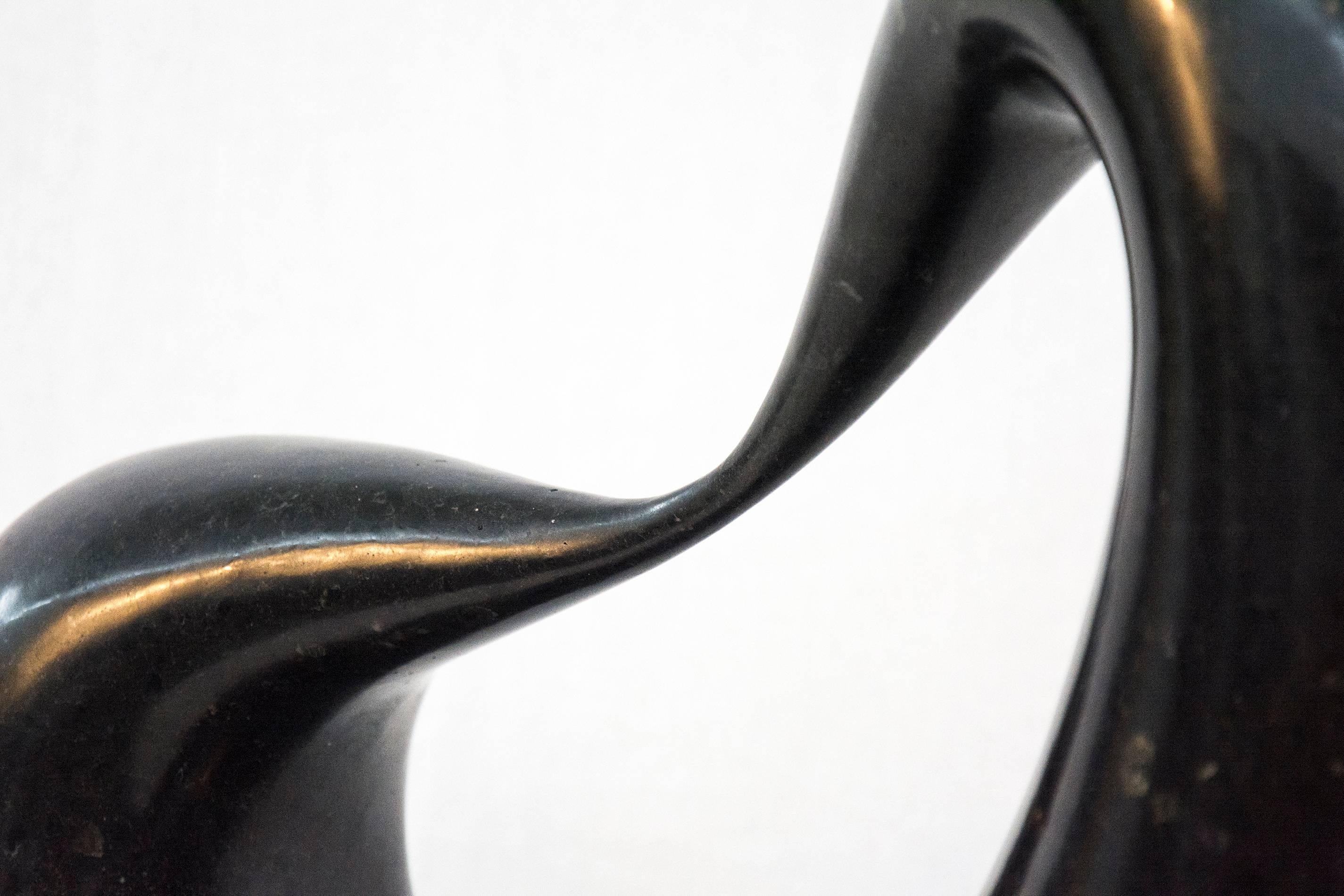 Bridge No. 3 - small, smooth, polished, abstract, black marble sculpture - Sculpture by Jeremy Guy
