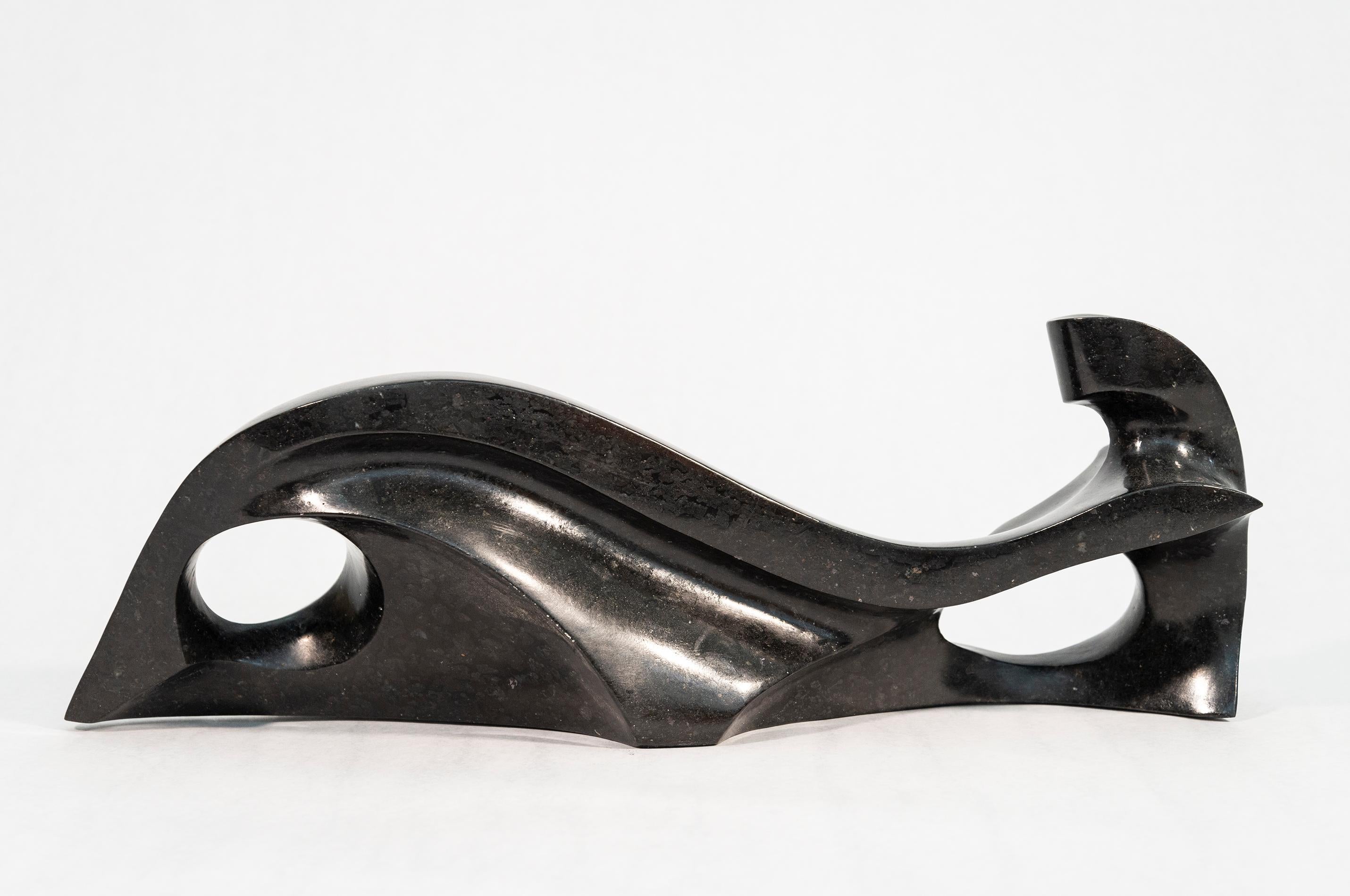 Celeste 2/50 - smooth, figurative, engineered black granite, tabletop sculpture For Sale 2