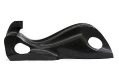 Celeste 2/50 - smooth, figurative, engineered black granite, tabletop sculpture