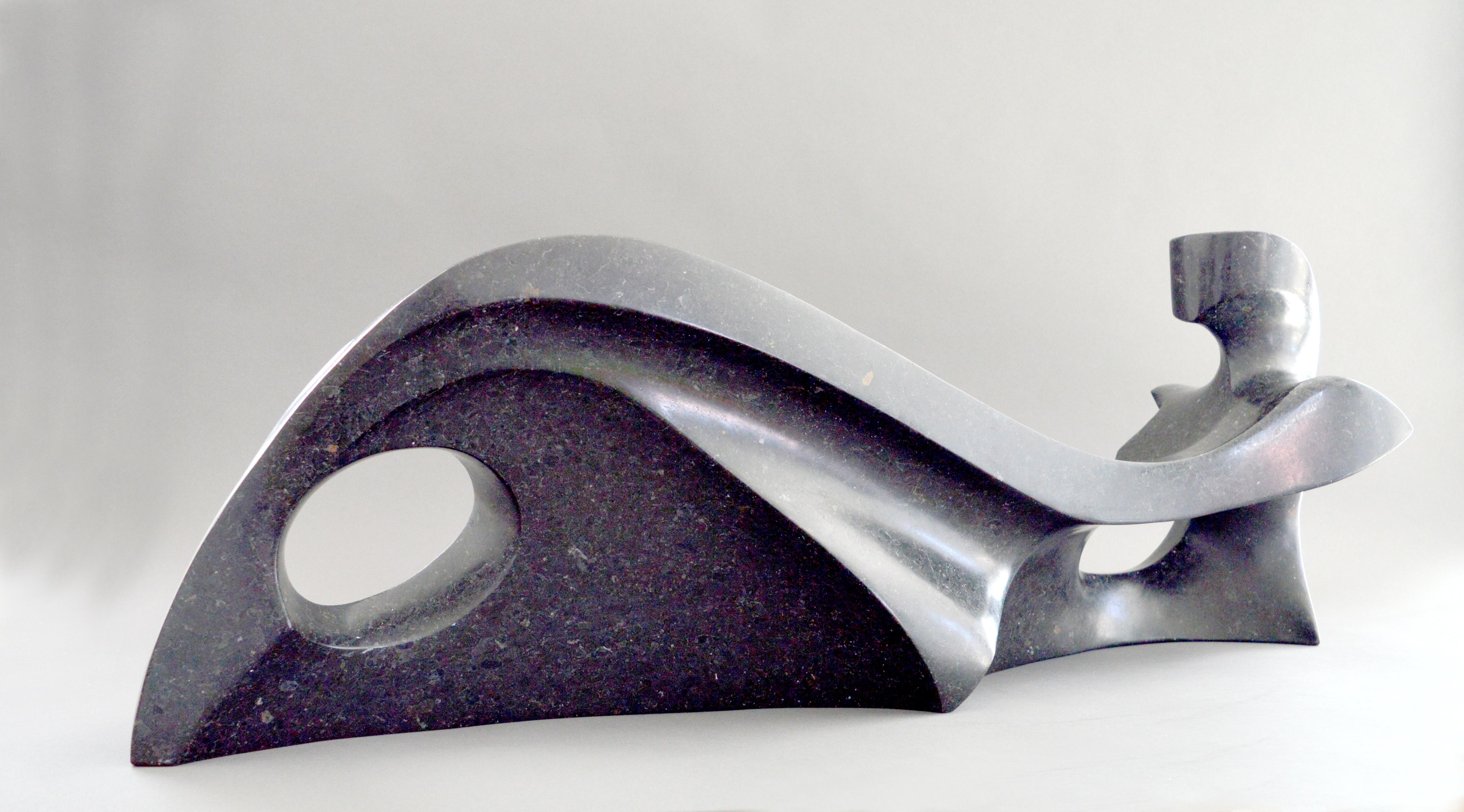 Celeste, Reclining Figure 3/50 - smooth, granite, figurative, tabletop sculpture For Sale 1