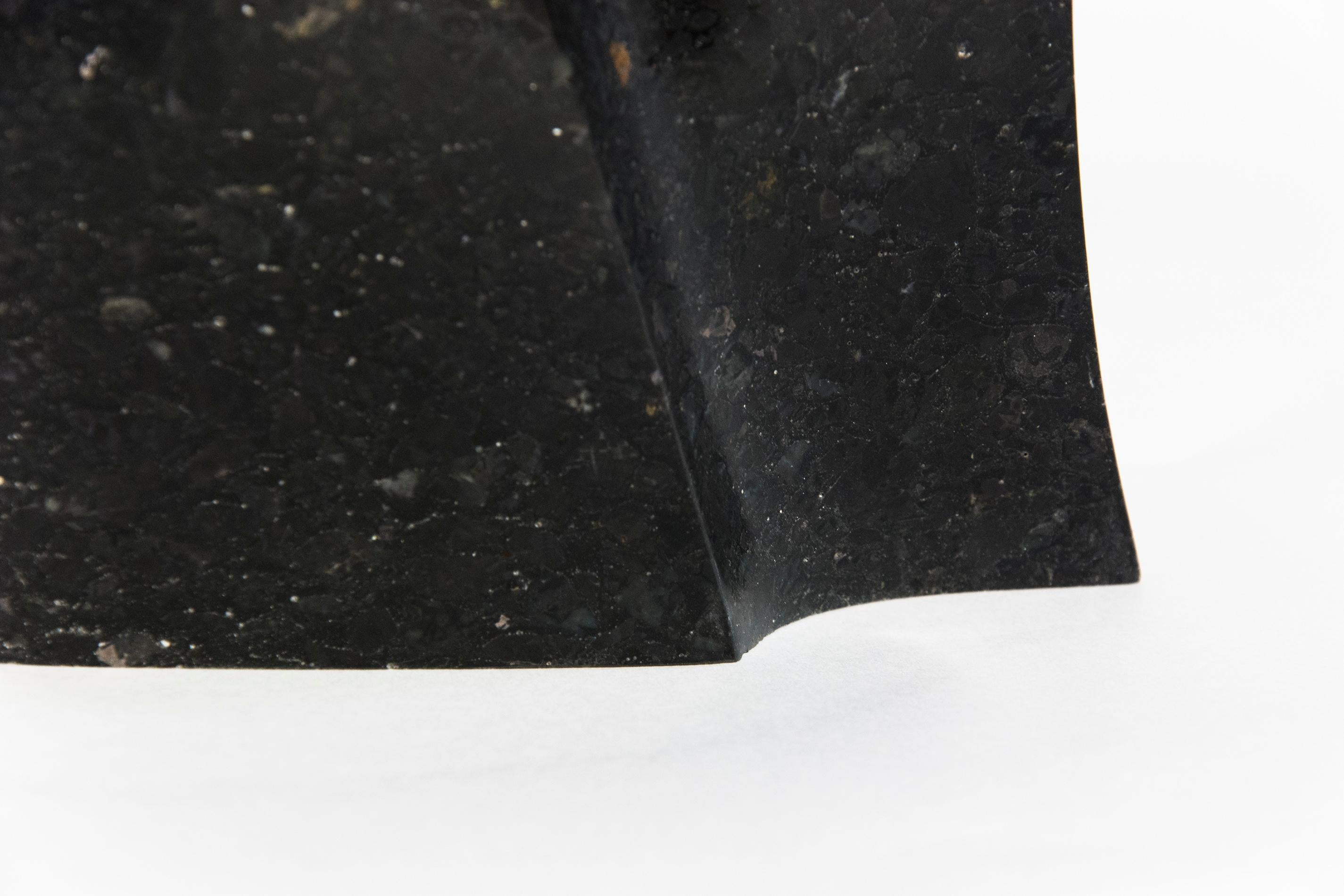 Embrace 3/50 - dark, smooth, polished, abstract, black granite sculpture 3