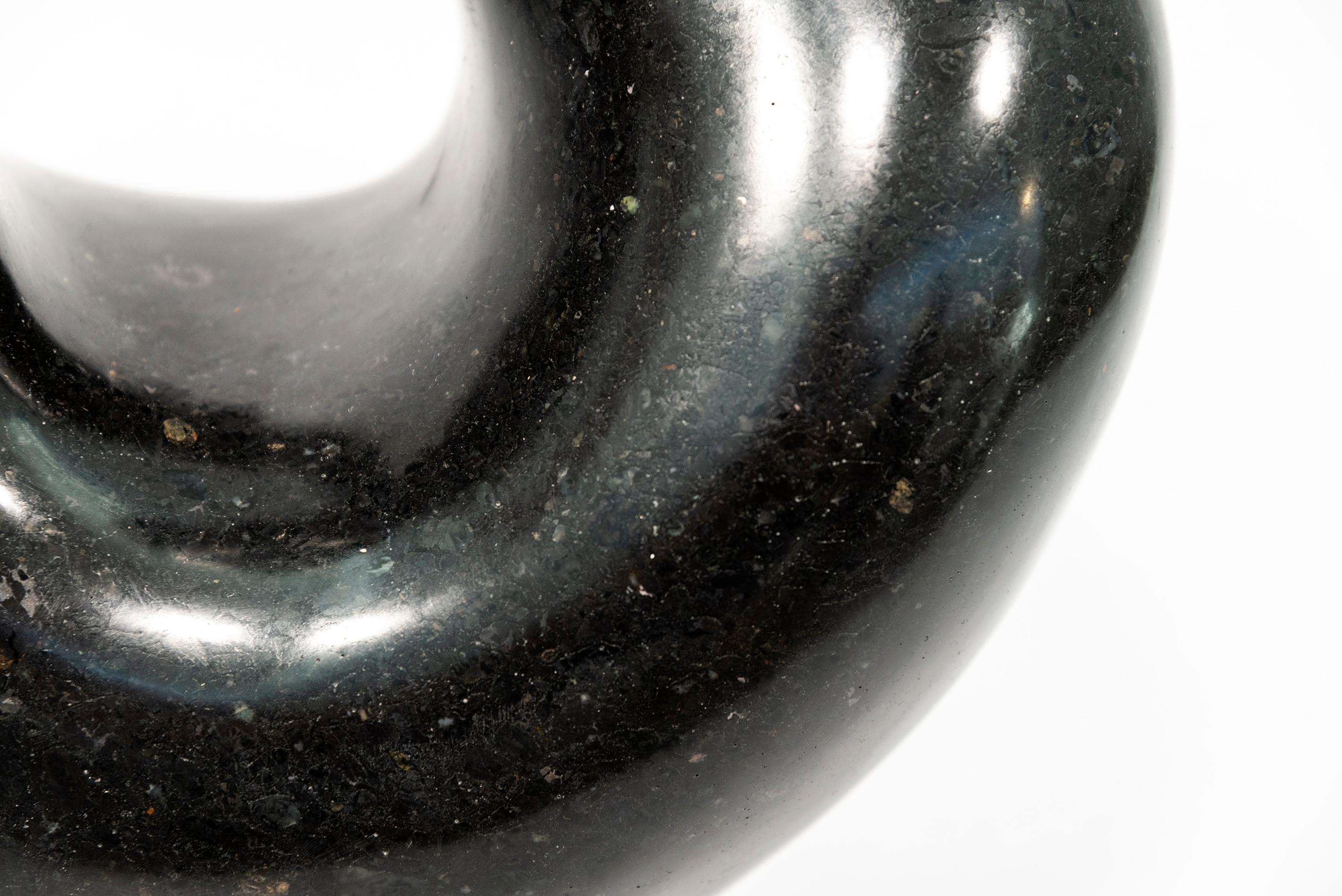 Event 3/50 - dark, smooth, polished, abstract, black granite sculpture For Sale 5