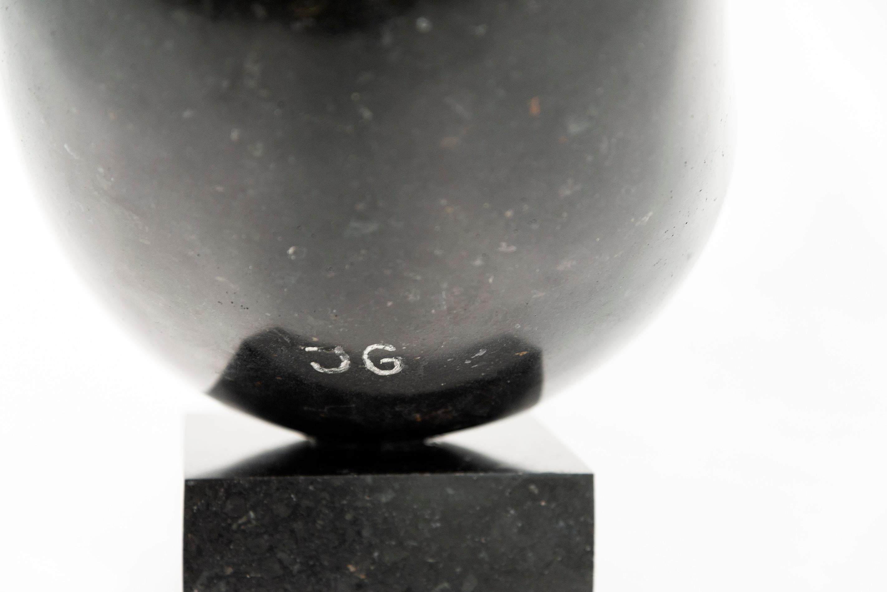 Event 3/50 - dark, smooth, polished, abstract, black granite sculpture For Sale 5