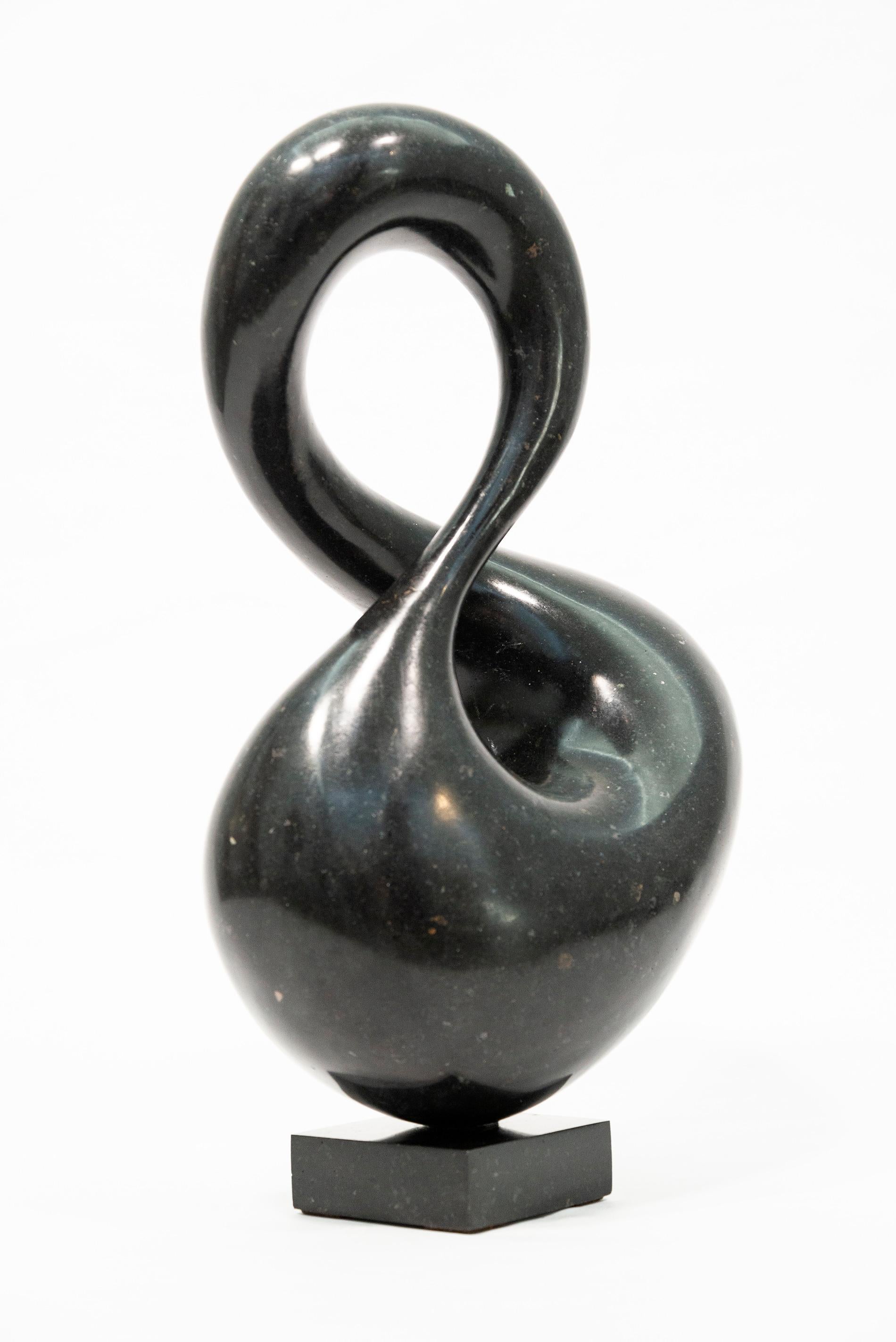 Event 3/50 - dark, smooth, polished, abstract, black granite sculpture - Sculpture by Jeremy Guy