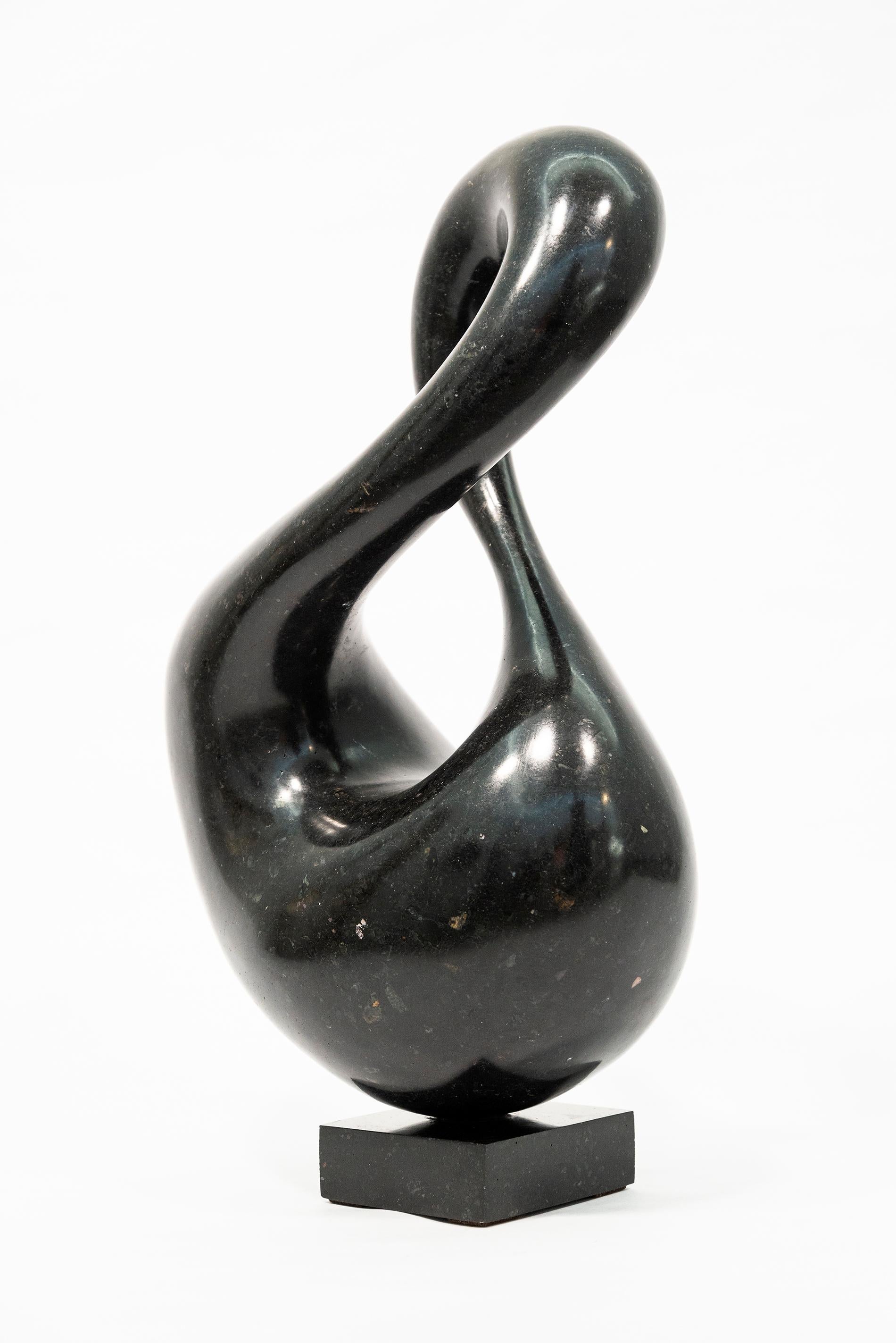 Event 3/50 - dark, smooth, polished, abstract, black granite sculpture - Contemporary Sculpture by Jeremy Guy