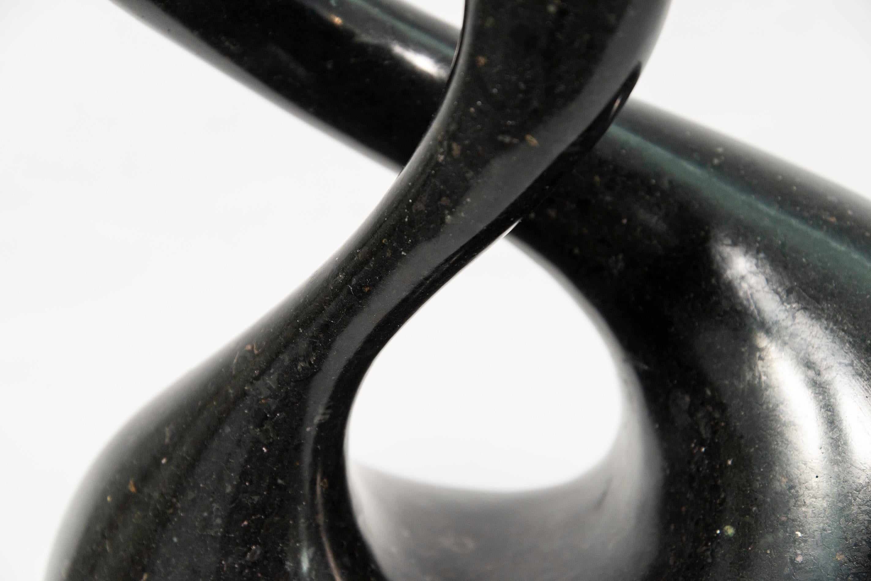 Event 3/50 - dark, smooth, polished, abstract, black granite sculpture For Sale 4
