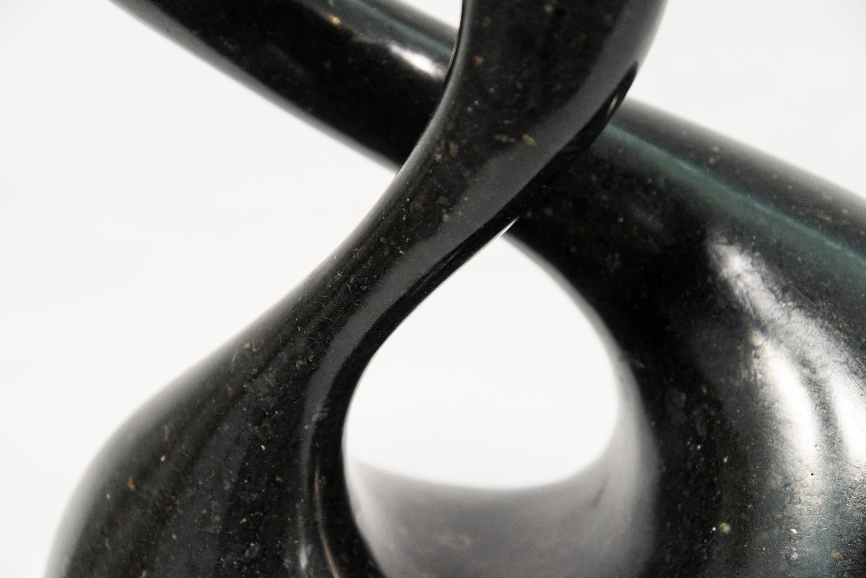 Event 3/50 - dark, smooth, polished, abstract, black granite sculpture For Sale 3
