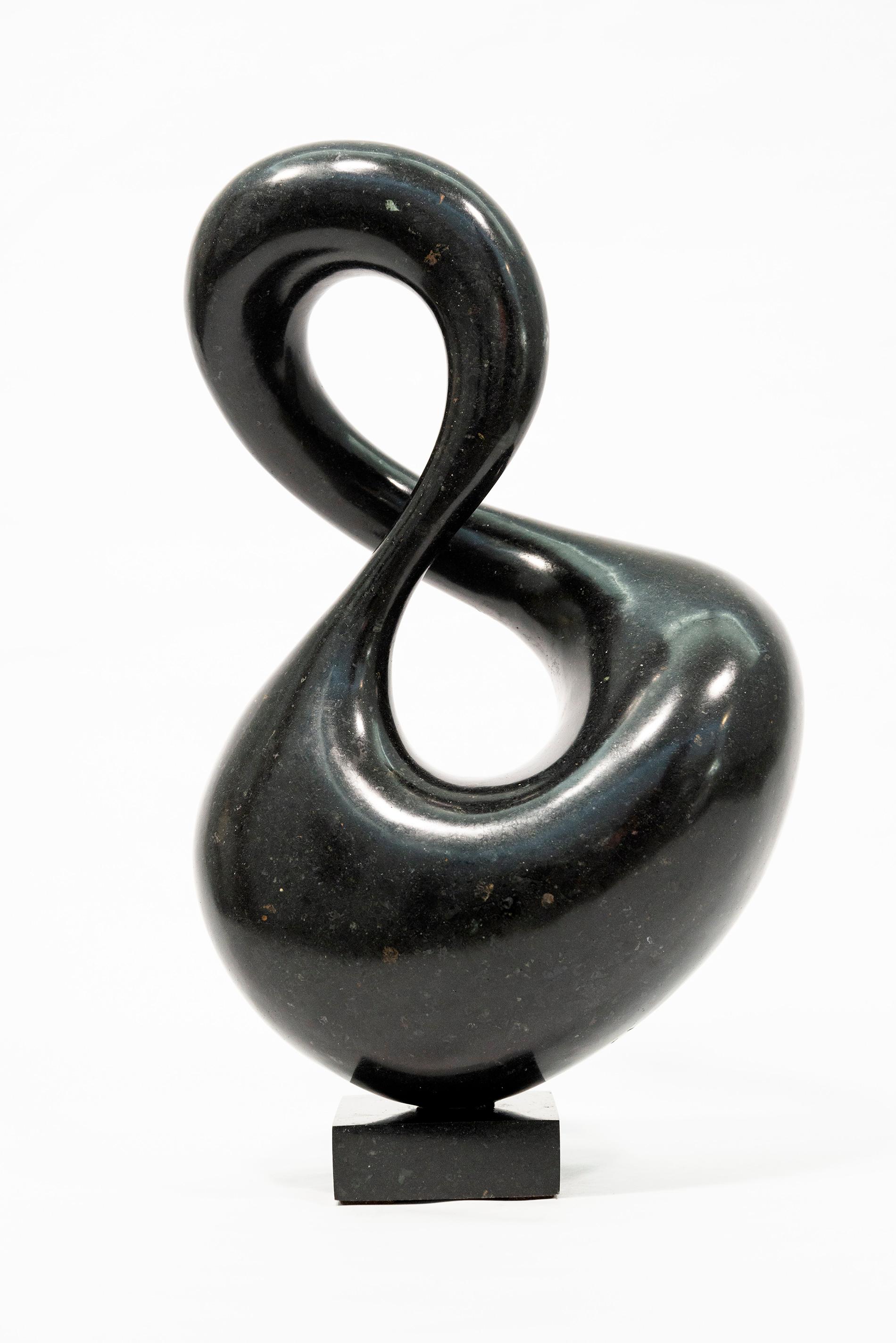Jeremy Guy Abstract Sculpture - Event 3/50 - dark, smooth, polished, abstract, black granite sculpture