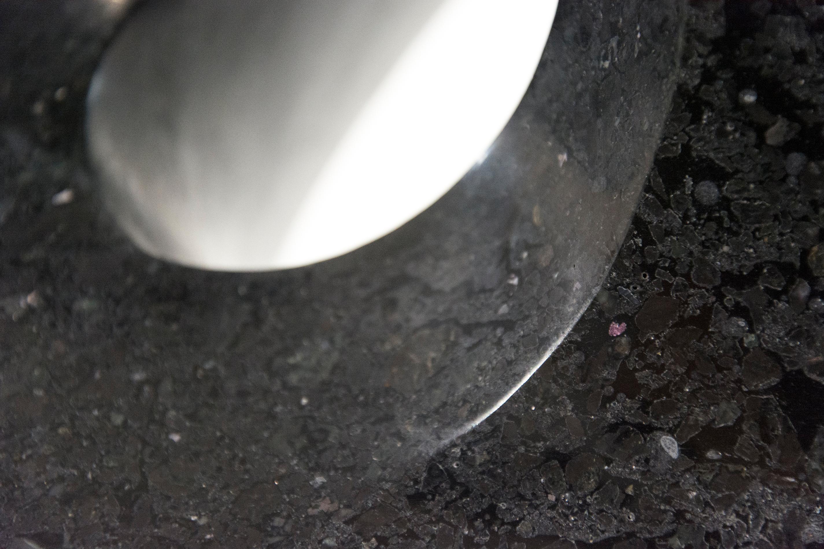 Halcyon Black 9/50 - dark, smooth, polished, abstract, black granite sculpture For Sale 2
