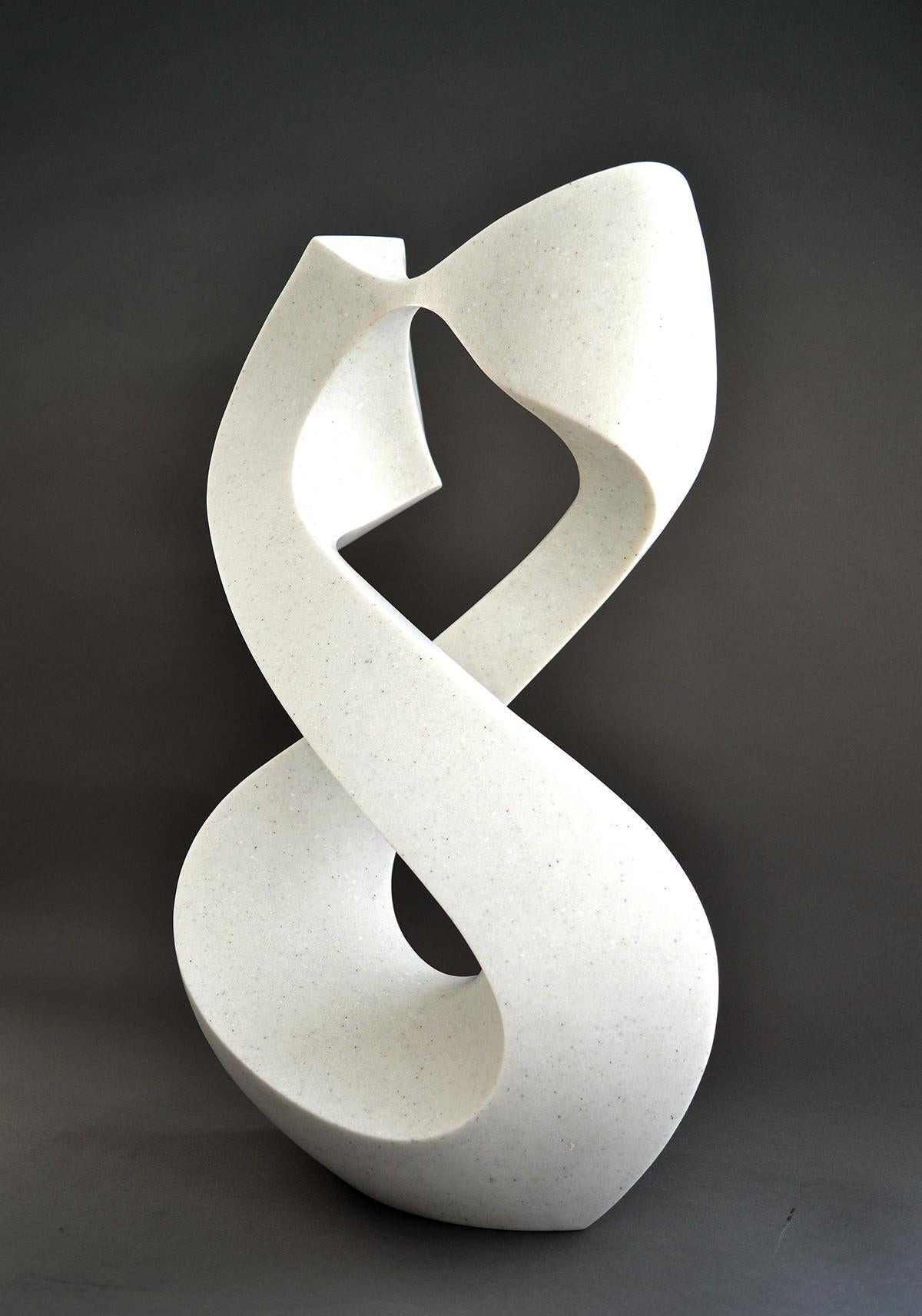 Halcyon White 4/50 - smooth, polished, abstract, engineered stone sculpture - Contemporary Sculpture by Jeremy Guy