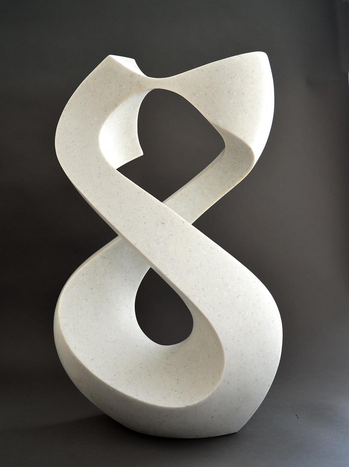 This sculpture weighs approximately 80 pounds it sits vertically without a base. This item can be purchased on commission basis, please allow 8 - 12 weeks before shipping. 

Smooth surfaced, engineered white marble is sculpted into an elegant figure