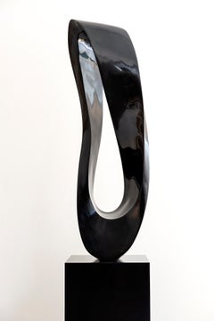 Mobius H4 Black Marble - Contemporary Sculpture, Signed, Edition of 50