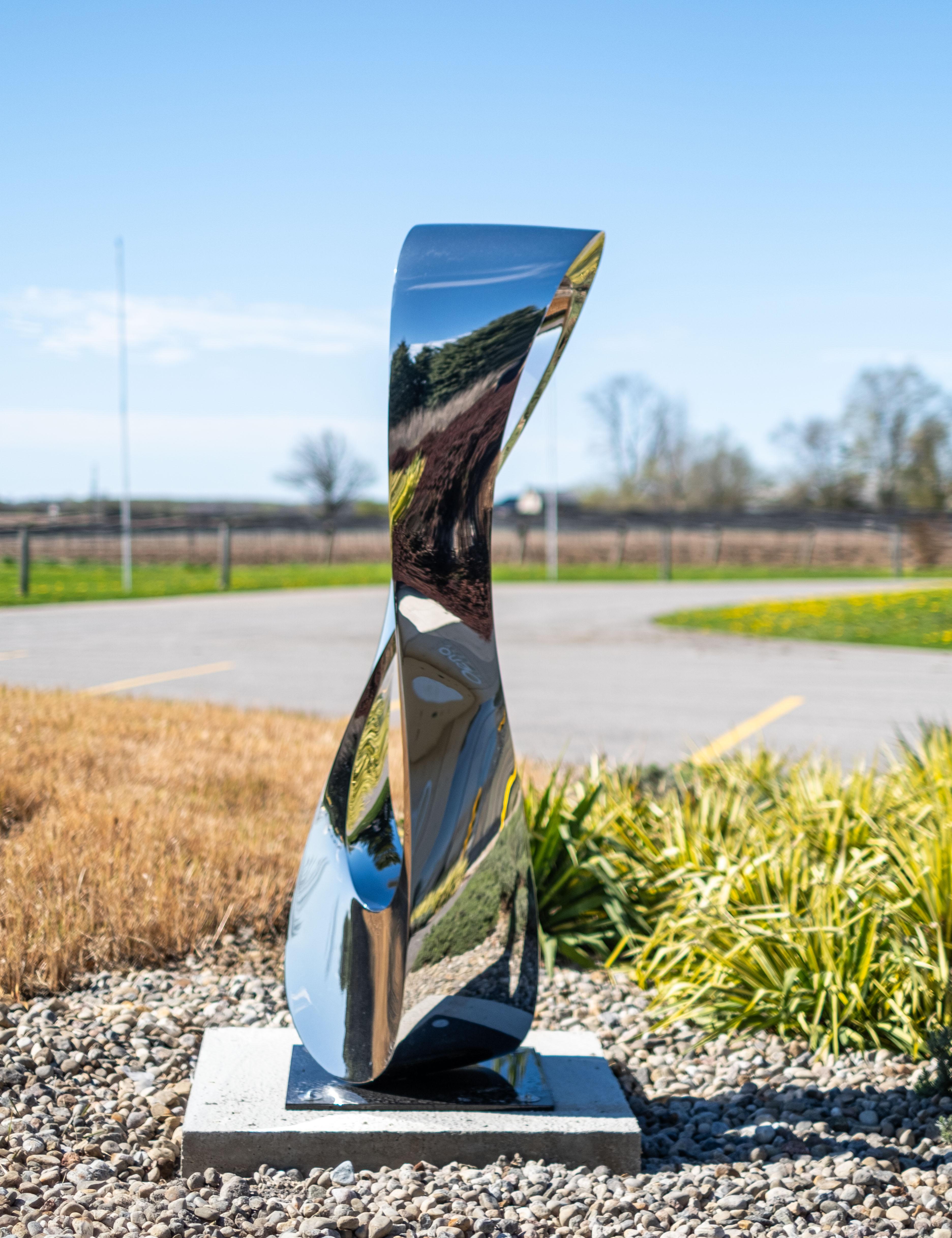 Mobius H6 Acciaio inossidabile lucidato a specchio - astratto, contemporaneo, scultura in vendita 14