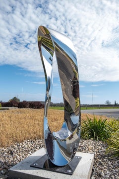 Mobius H6 Mirror Polished Stainless Steel - sculpture, abstract, contemporary