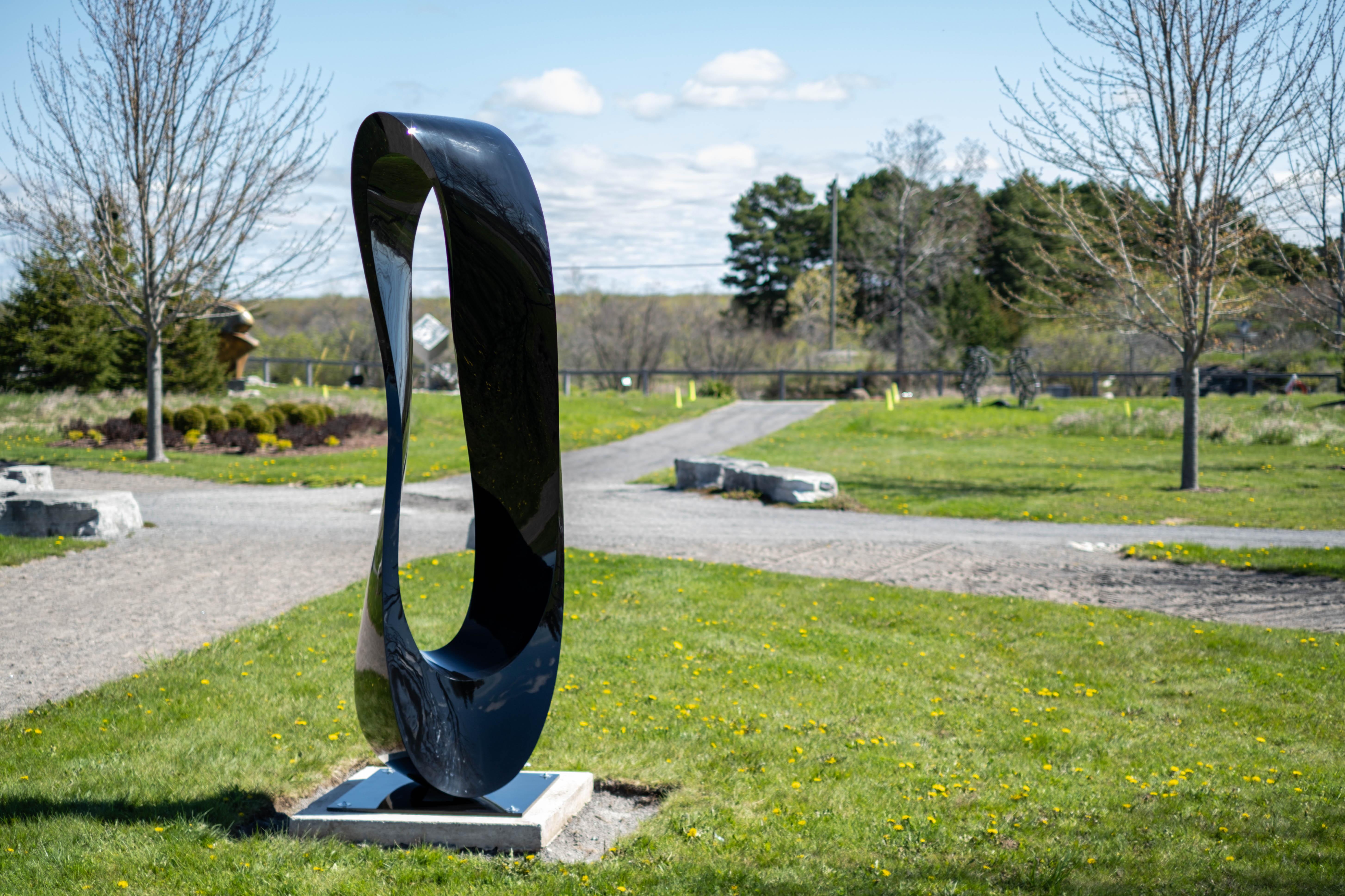 Mobius H8 peint en acier inoxydable noir - contemporain, abstrait, sculpture en vente 2