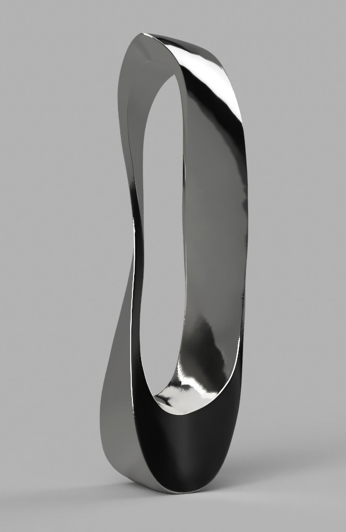 Lyrical and elegant in form, Jeremy Guy’s contemporary sculptures are simply stunning. 
This is Mobius; one of a series of larger pieces Guy produced to be displayed outdoors. The distinctive shape of the mobius strip—a mathematical construct is