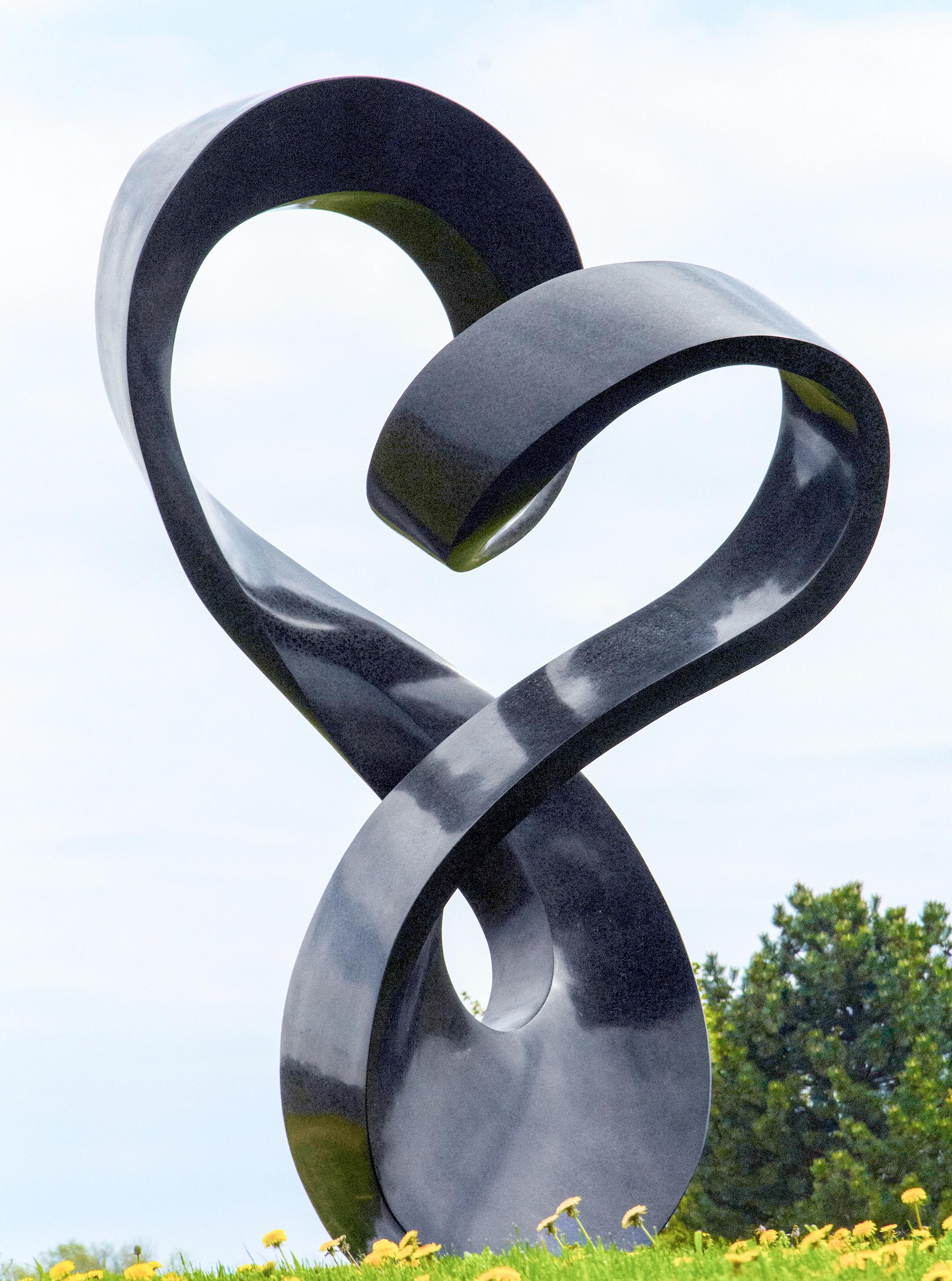 Jeremy Guy Abstract Sculpture - Overture 4/50 - outdoor sculpture, engineered black granite
