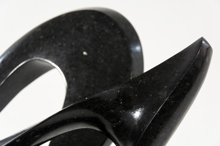 Pirouette 17/50 - smooth, black, granite, indoor/outdoor, abstract sculpture For Sale 2