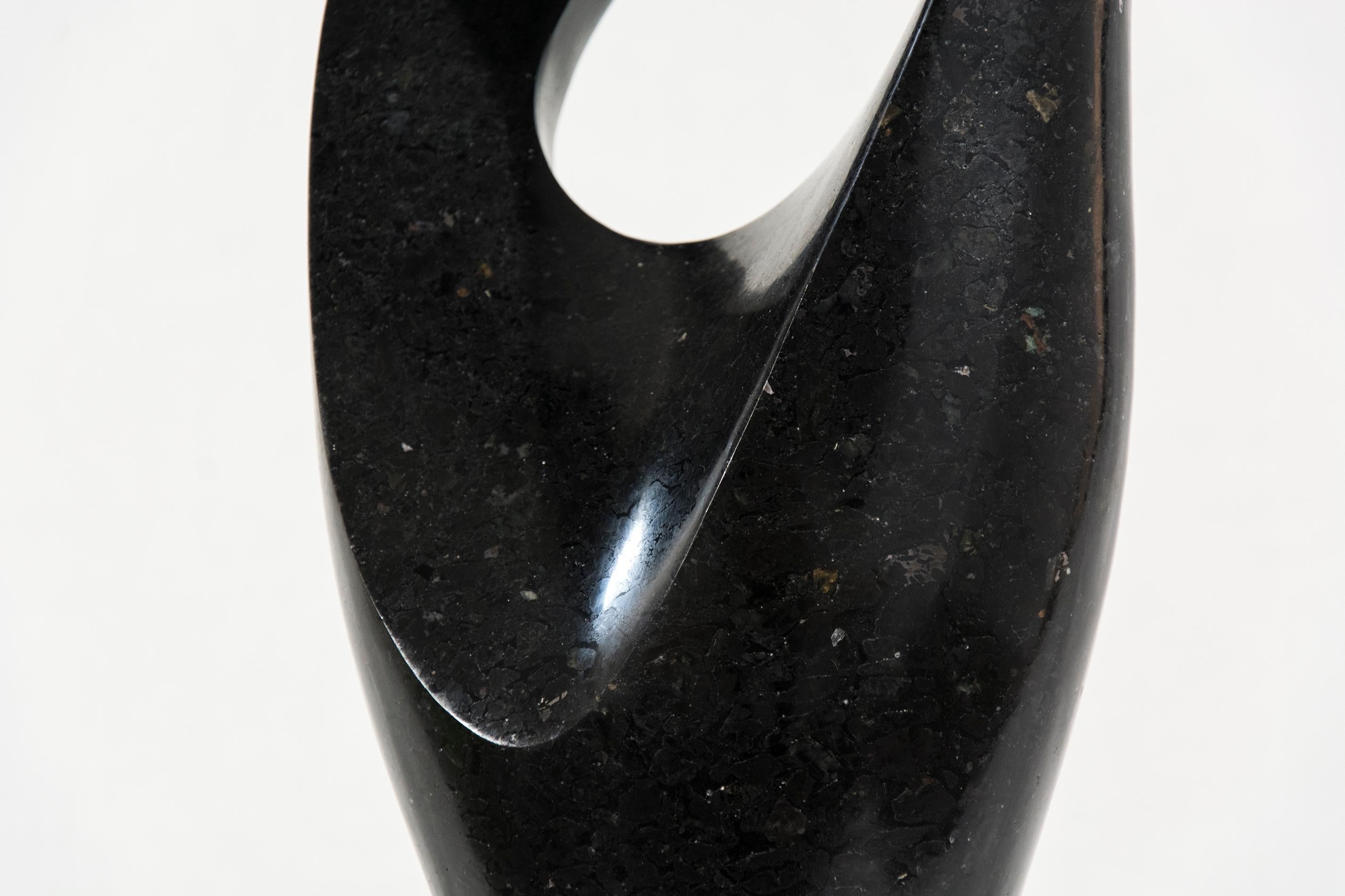 Pirouette 18/50 - smooth, black, granite, indoor/outdoor, abstract sculpture - Contemporary Sculpture by Jeremy Guy