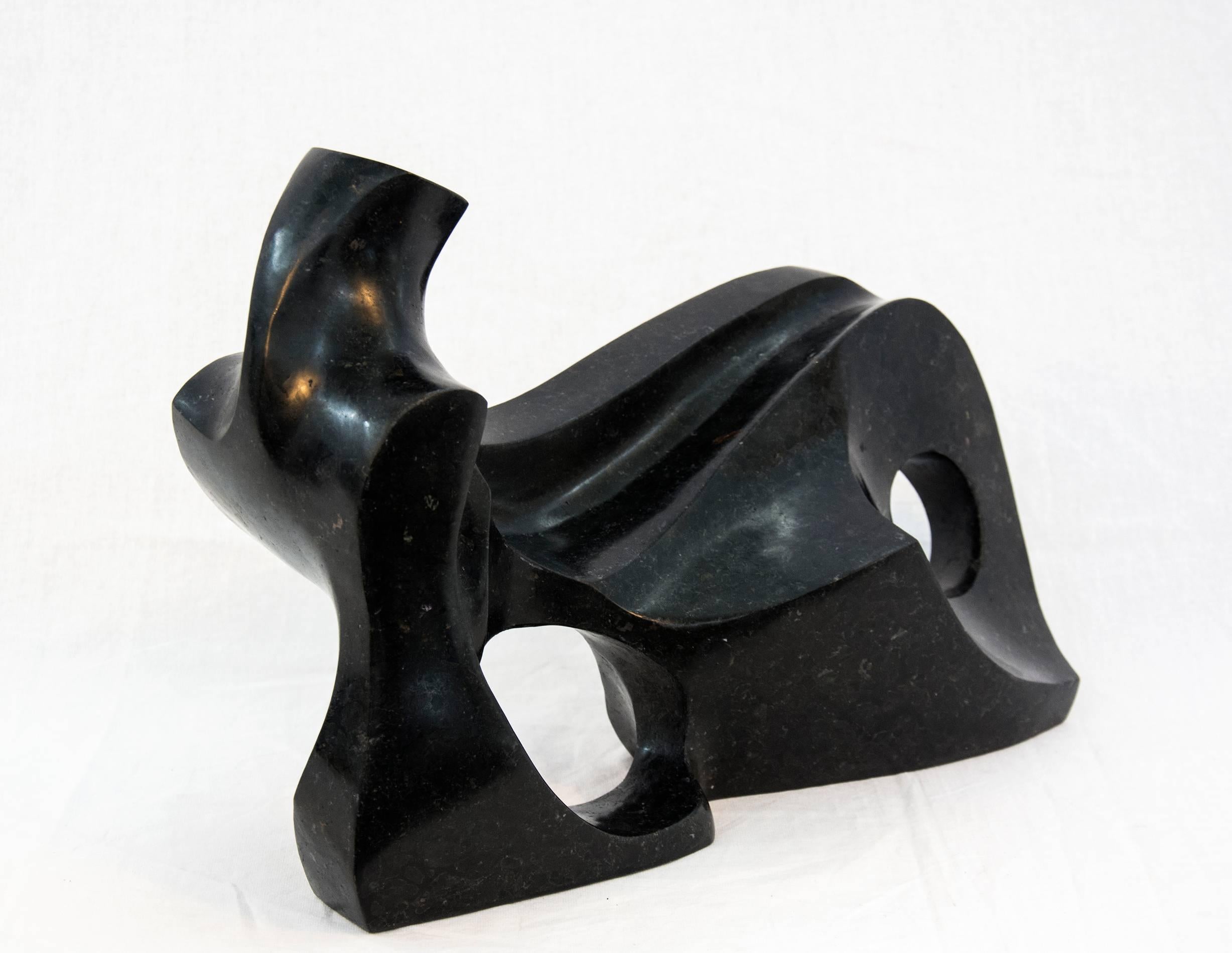 Repose 10/50 - Black Abstract Sculpture by Jeremy Guy