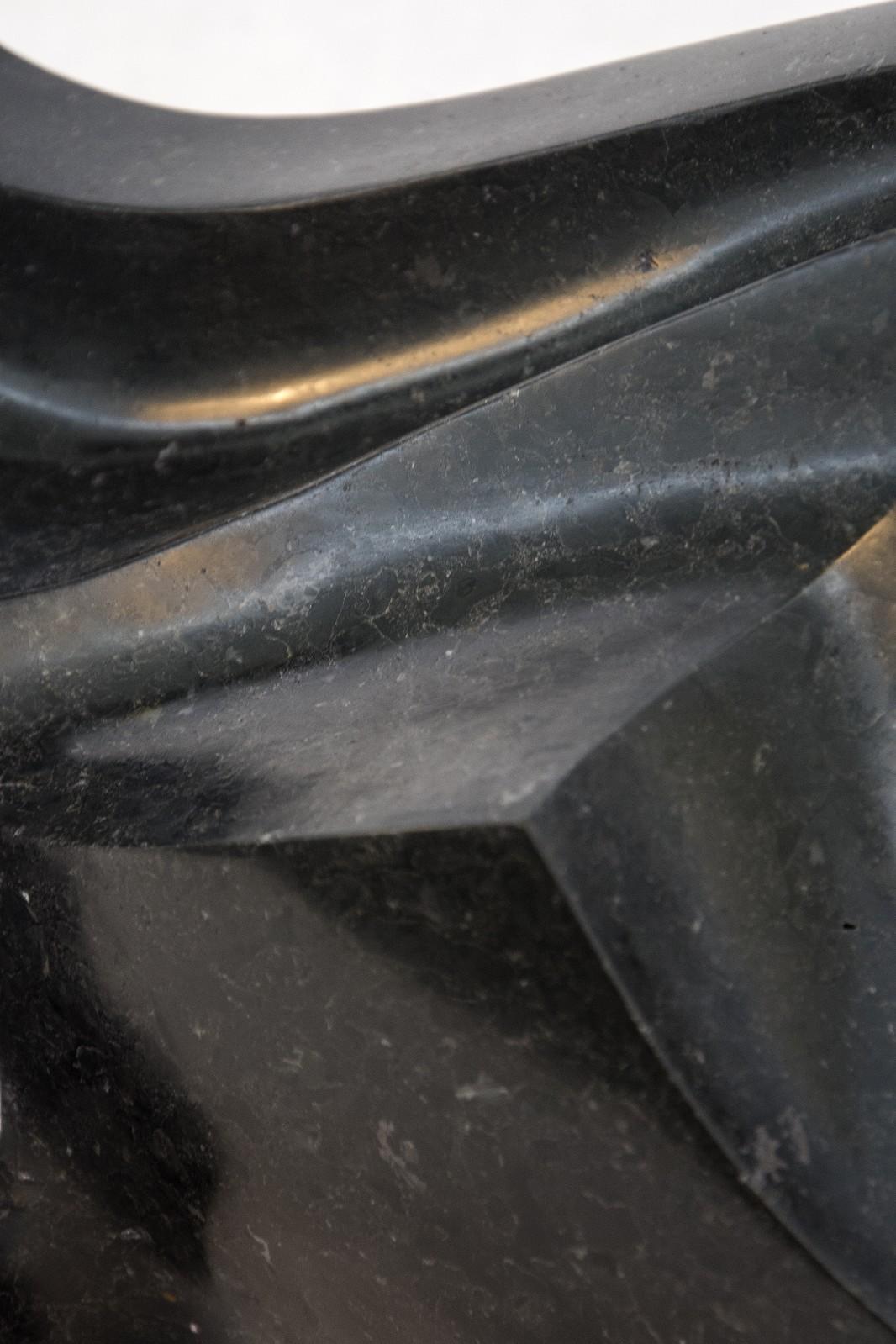 Repose 6/50 - smooth, black granite, figurative, tabletop sculpture For Sale 2
