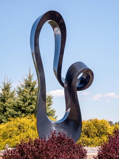 Signature No 5 - contemporary, abstract, black granite, outdoor sculpture
