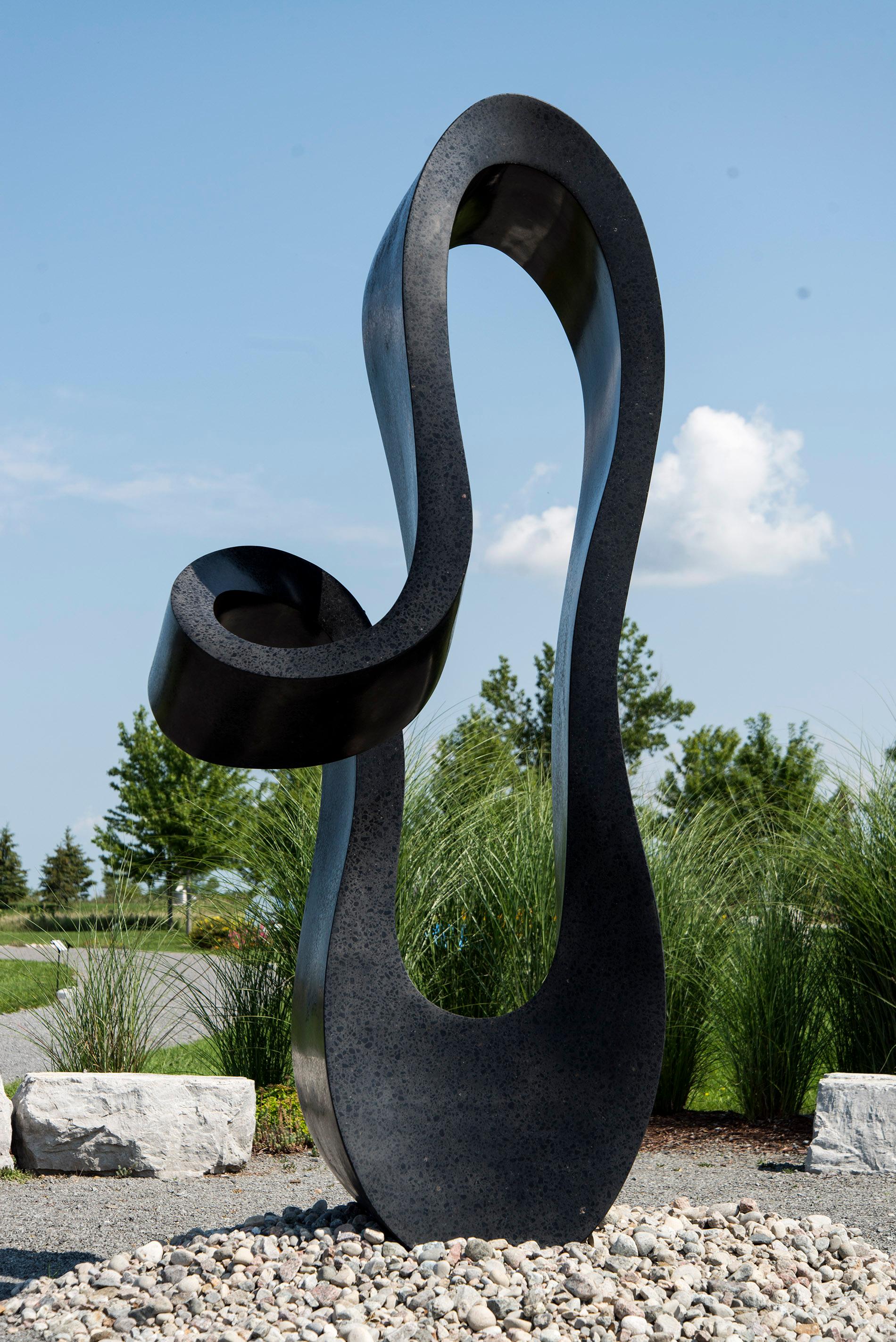 Signature No 5 - large, smooth, black granite, outdoor, abstract, sculpture - Contemporary Sculpture by Jeremy Guy