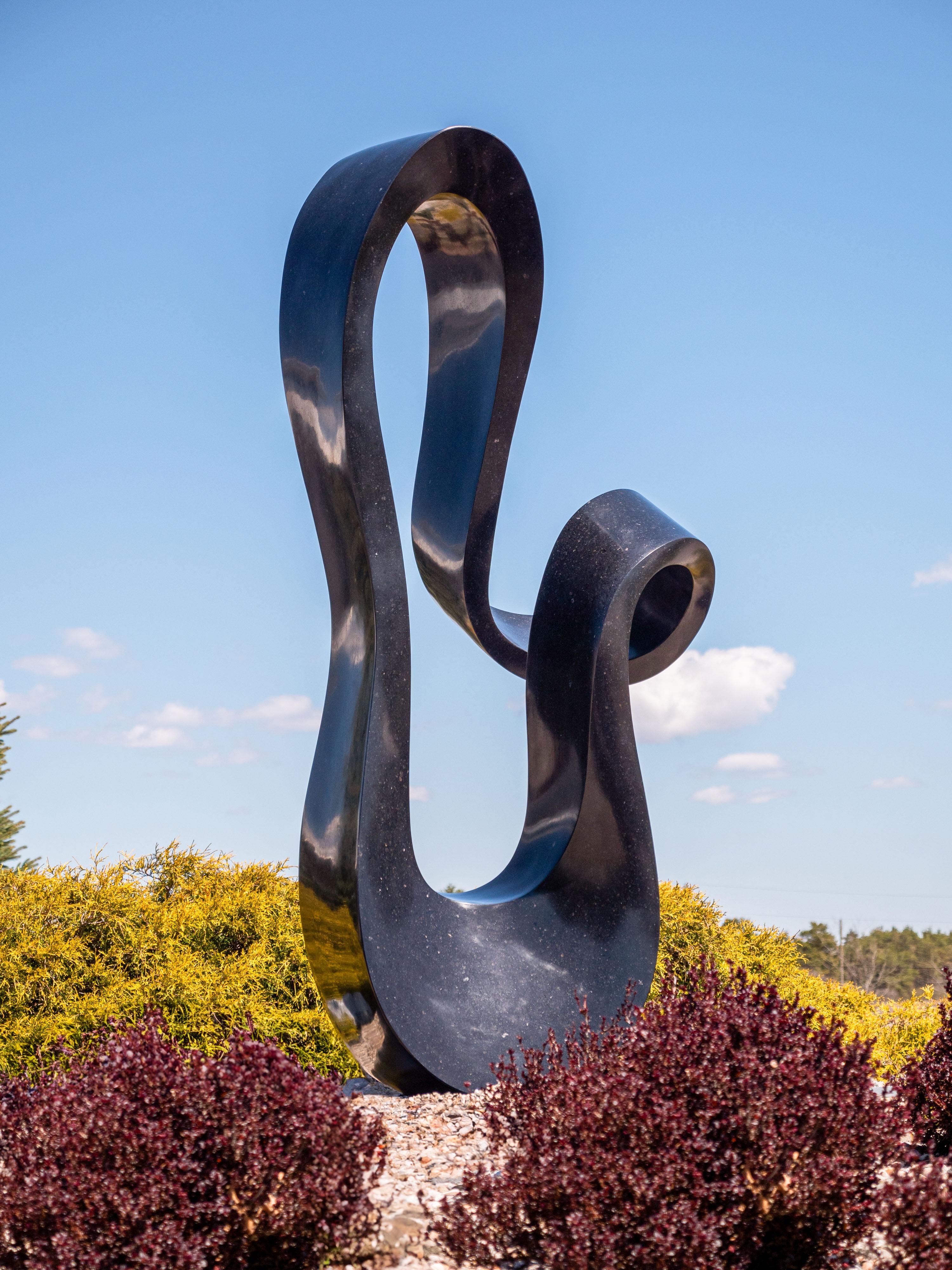 Signature No 5 - large, smooth, black granite, outdoor, abstract, sculpture - Sculpture by Jeremy Guy