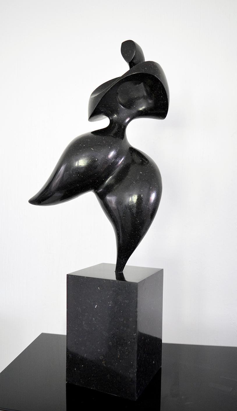 Solstice 6/50 - elegant, female, figurative, engineered granite sculpture - Sculpture by Jeremy Guy