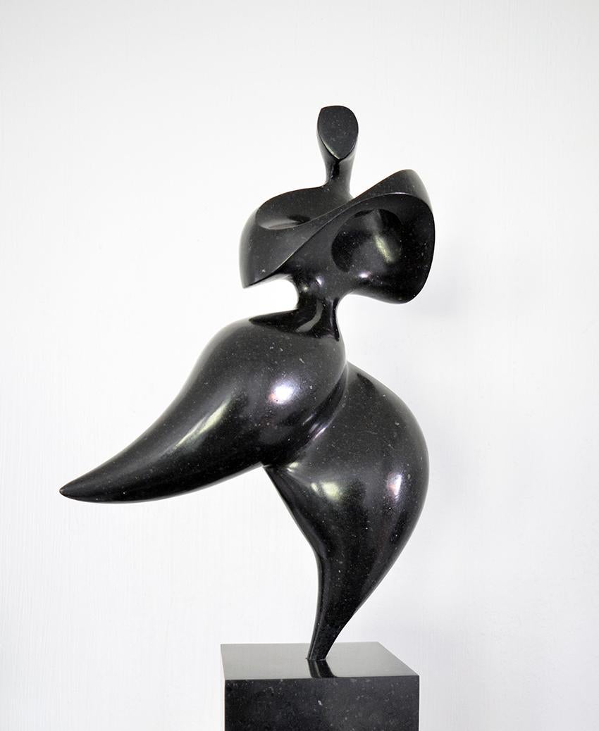 Solstice 6/50 - elegant, female, figurative, engineered granite sculpture