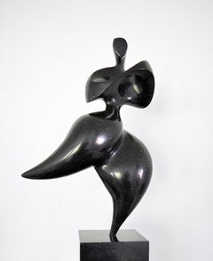 Solstice 5/50 - elegant, female, figurative, engineered granite sculpture