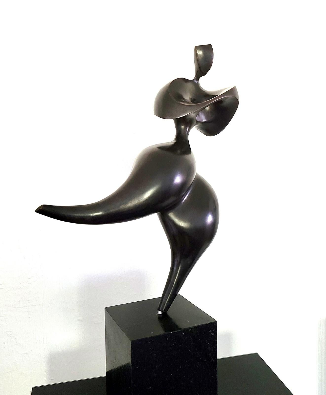 Solstice Dark Bronze Ed 1/12 - elegant, female, figurative, bronze sculpture - Sculpture by Jeremy Guy