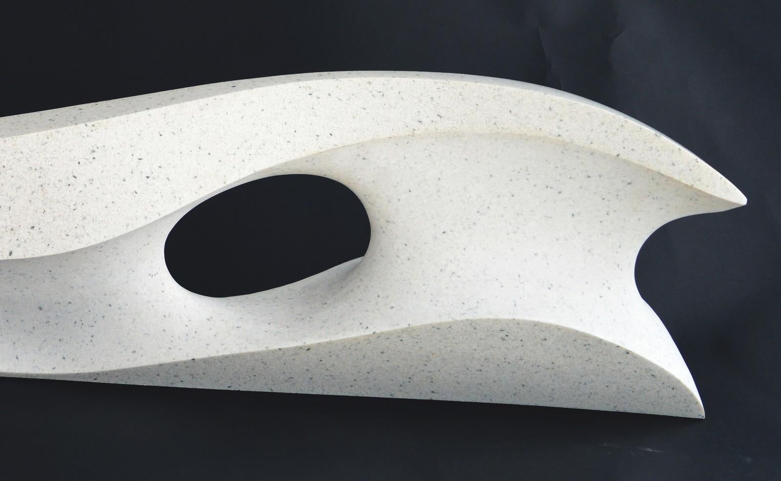 This piece is available on commission basis, please allow 8 - 12 weeks before shipping.

White abstracted marble sculpture. The implied motion of 'White Water' is reinforced when the sculpture is viewed in the round.  Jeremy Guy works with an