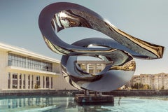 Zephyr Monumental 2/7 Mirror Polished Stainless Steel - outdoor sculpture