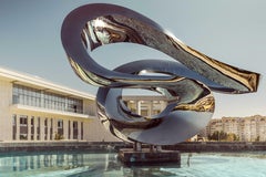 Zephyr Monumental SS 2/7 - abstract, polished stainless steel, outdoor sculpture